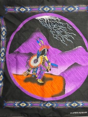 Vintage Hav-A-Hank Bandana, Native American Thunder. 1980s/90s